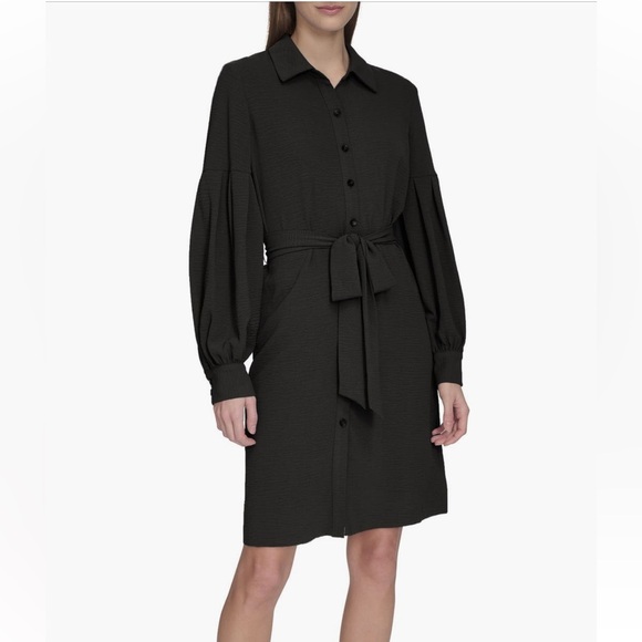 Calvin Klein Dresses & Skirts - Calvin Klein Elegant Black Shirt Dress